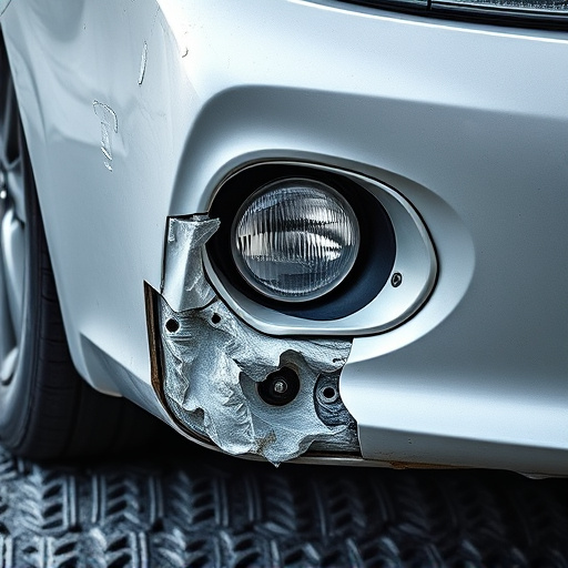 damaged car bumper