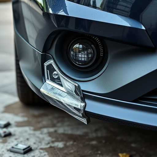 damaged car bumper