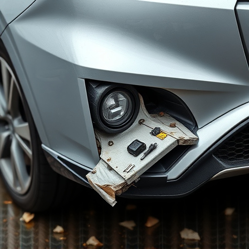 damaged car bumper