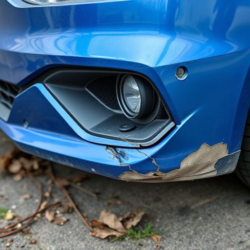 damaged car bumper