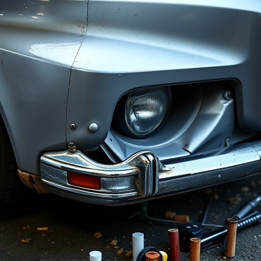 damaged car bumper