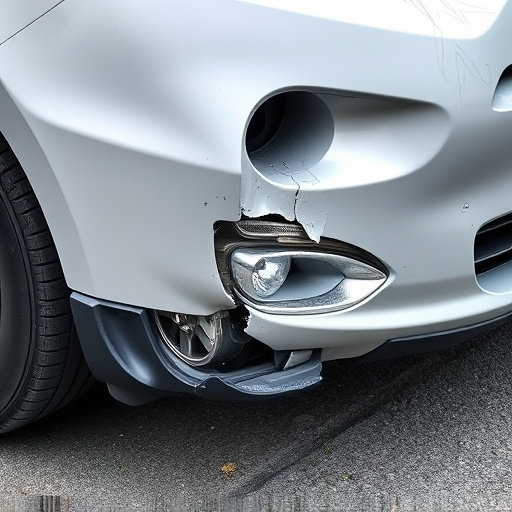 damaged car bumper