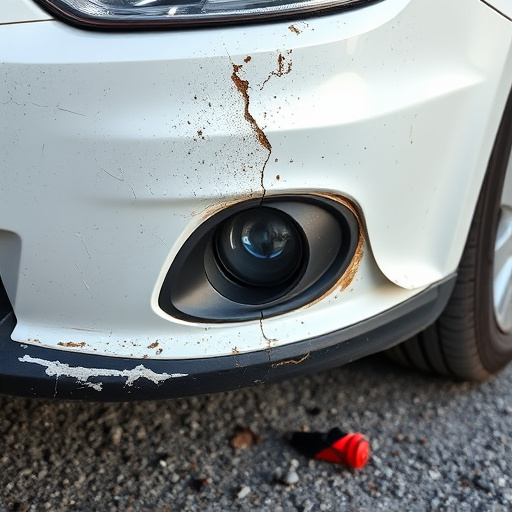 damaged car bumper