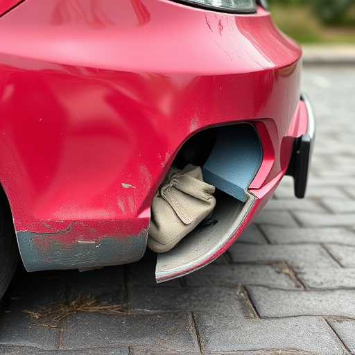 damaged car bumper