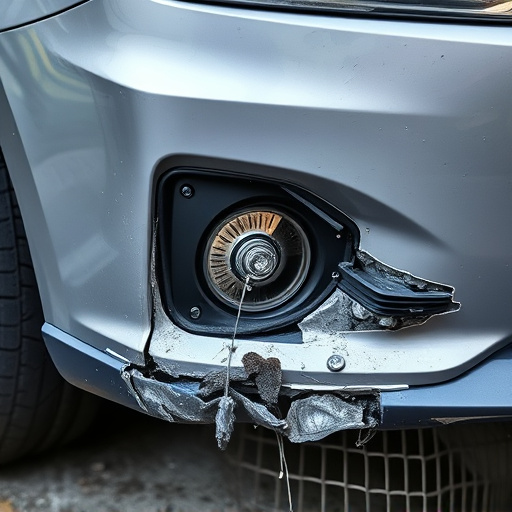 damaged car bumper