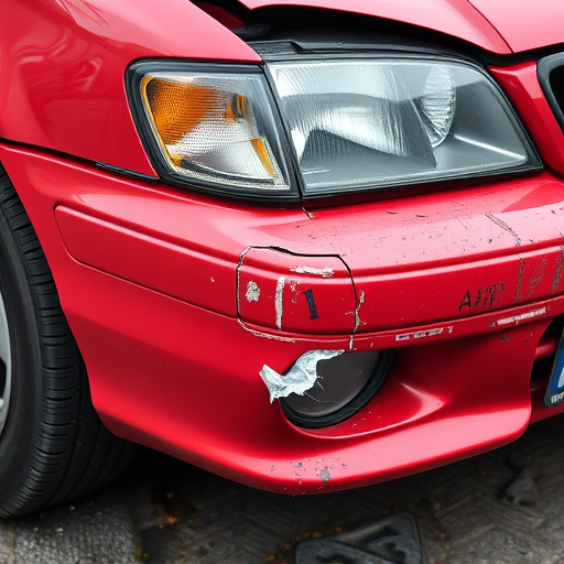 damaged car bumper