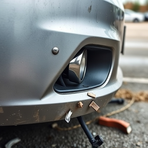 damaged car bumper