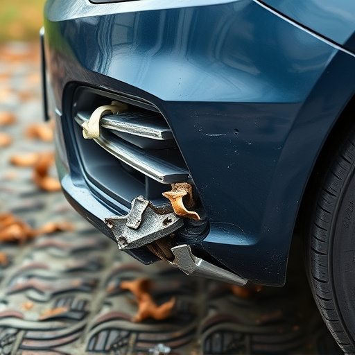 damaged car bumper