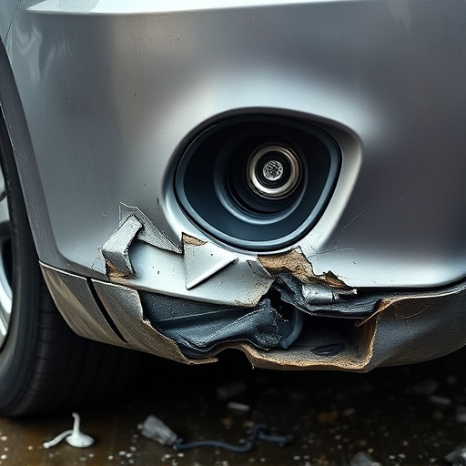 damaged car bumper