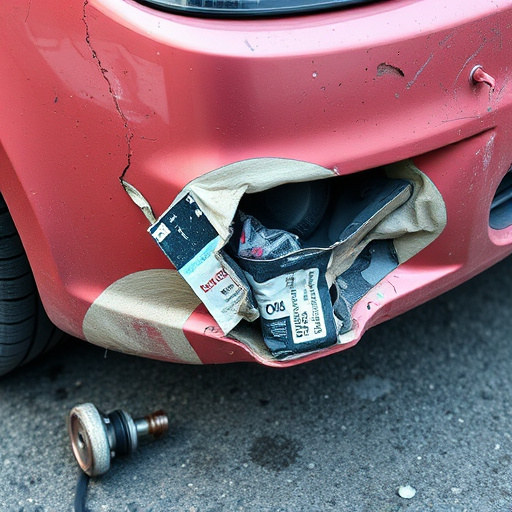 damaged car bumper