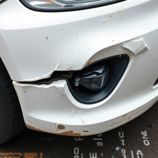 damaged car bumper
