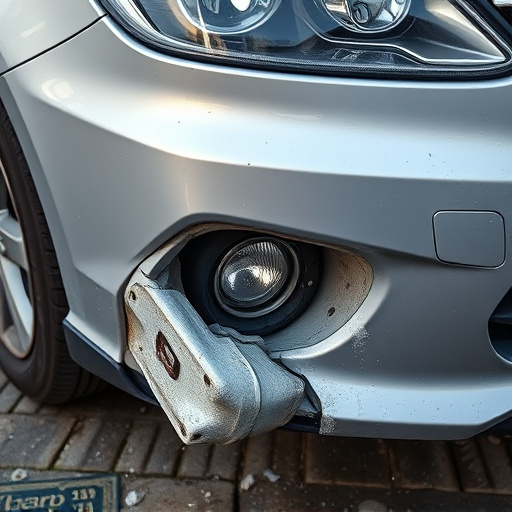 damaged car bumper