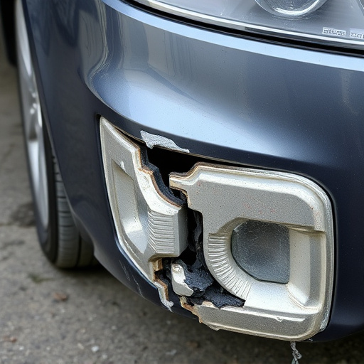 damaged car bumper