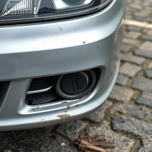 damaged car bumper