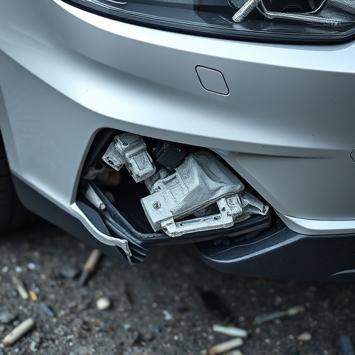 damaged car bumper