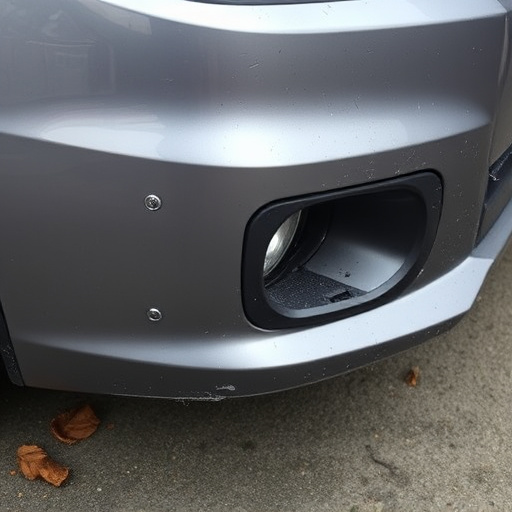damaged car bumper