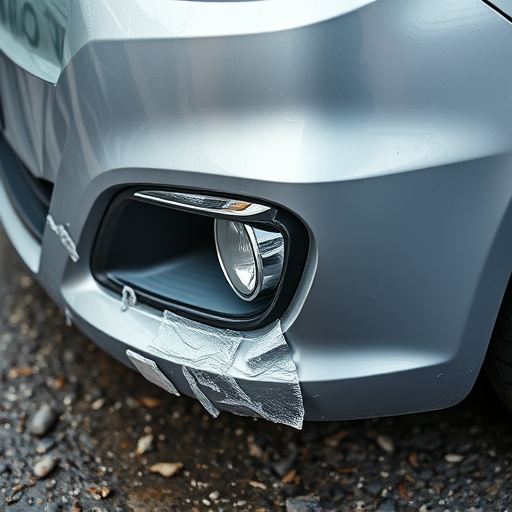 damaged car bumper