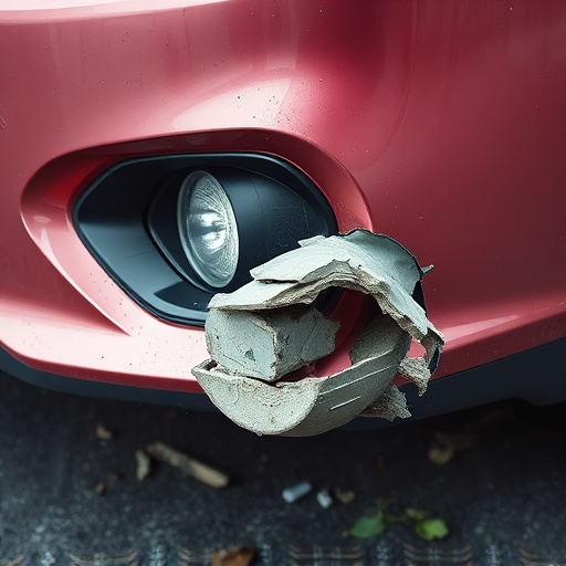 damaged car bumper