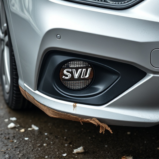 damaged car bumper