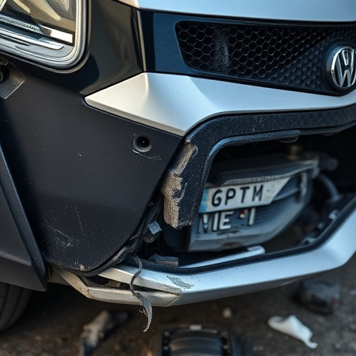 damaged car bumper