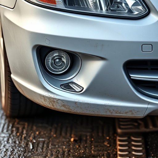 damaged car bumper