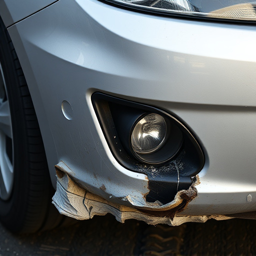 damaged car bumper