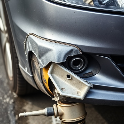 damaged car bumper