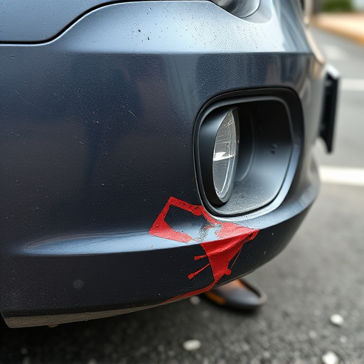 damaged car bumper