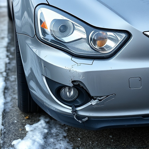 damaged car bumper