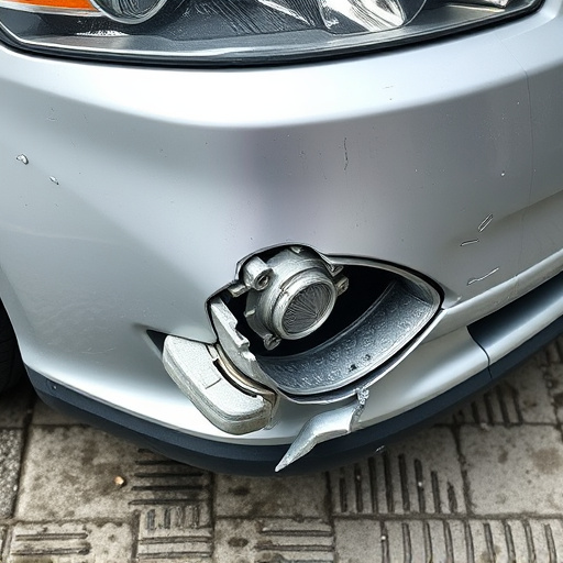 damaged car bumper