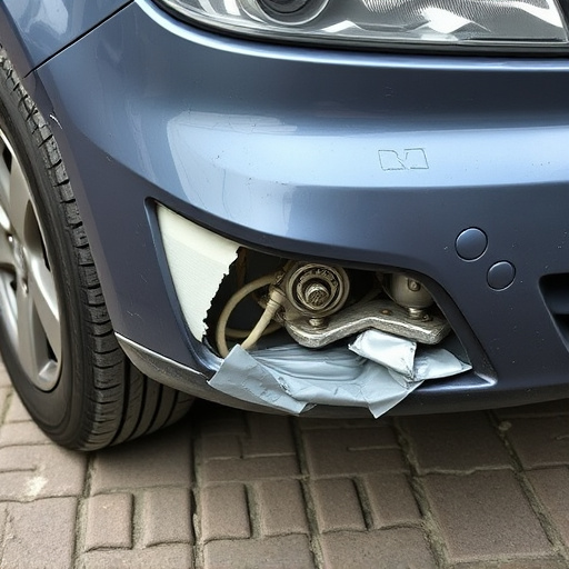 damaged car bumper