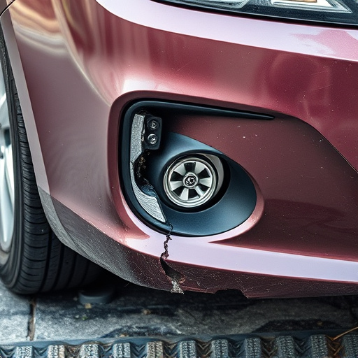 damaged car bumper