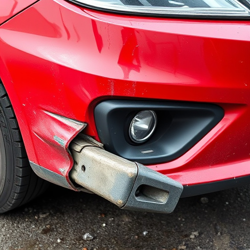 damaged car bumper