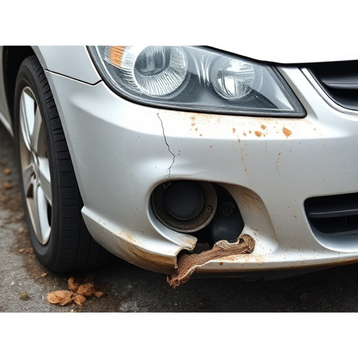 damaged car bumper