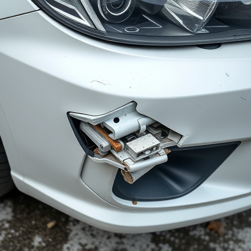 damaged car bumper