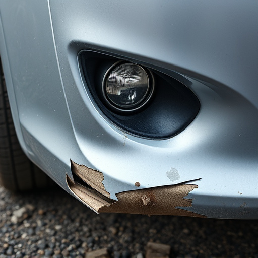 damaged car bumper