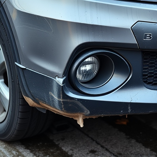 damaged car bumper