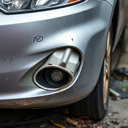 damaged car bumper