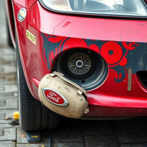 damaged car bumper