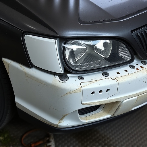 damaged car bumper