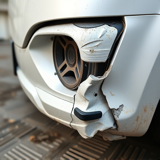 damaged car bumper
