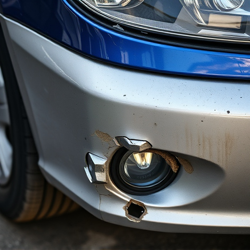 damaged car bumper