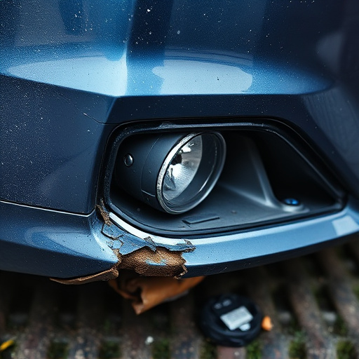 damaged car bumper