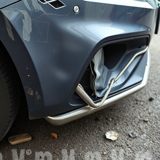 damaged car bumper
