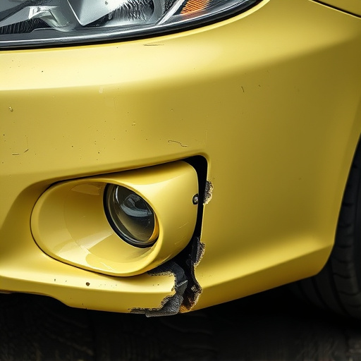 damaged car bumper