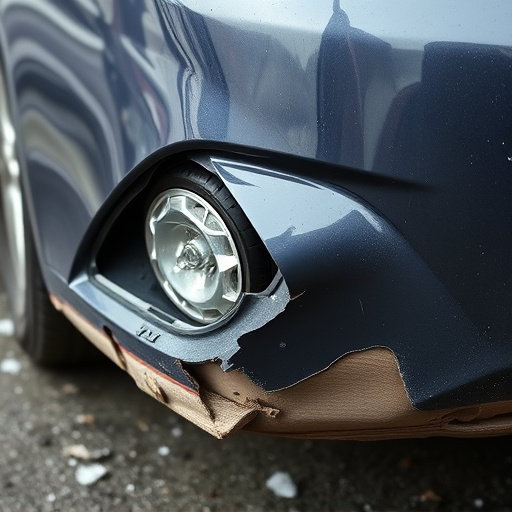 damaged car bumper