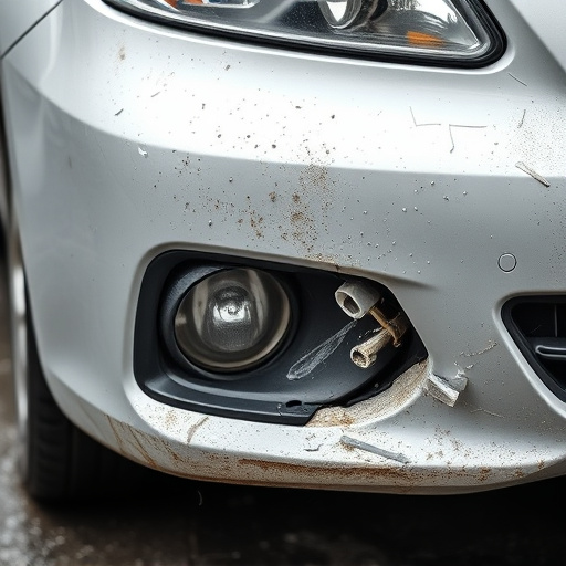 damaged car bumper