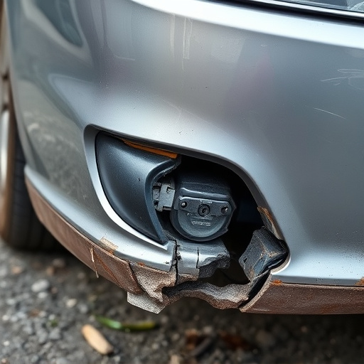 damaged car bumper