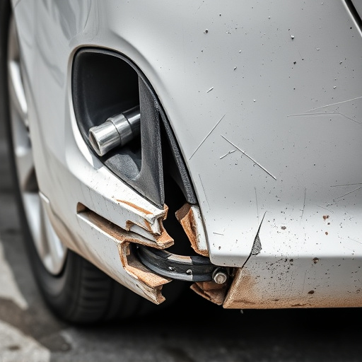 damaged car bumper