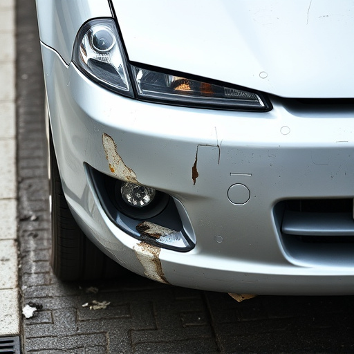 damaged car bumper